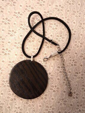 New Bauxo Handcrafted Round Leather Pendant Genuine Leather Necklace
